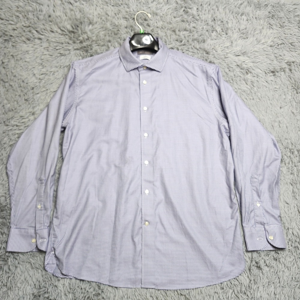 Daniel Cremieux Button Down Shirt Mens XL Blue Houndstooth Albini Supima Cotton